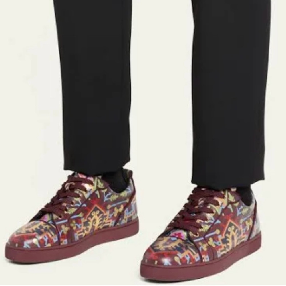 Christian Louboutin, Louis Junior Orlato Low top Geometric, red bottoms. (Italy)